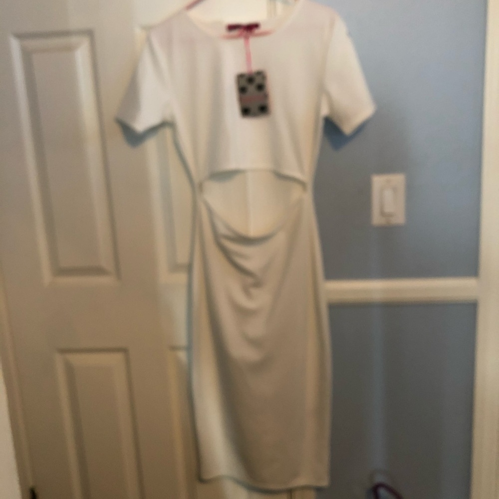 White midi dress